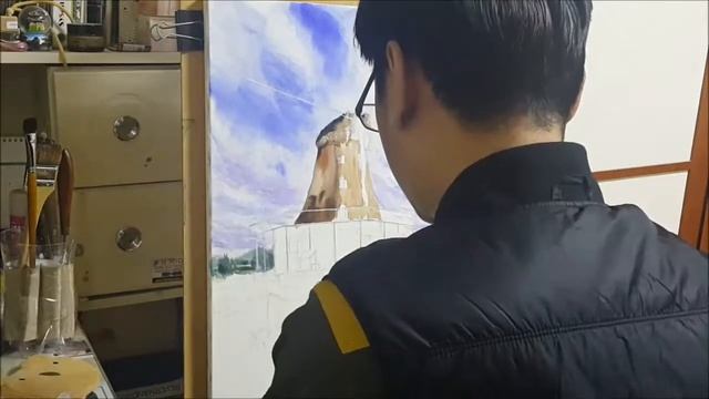 Landscape Painting Watercolor Scenery with windmill 2 [ART JACK] смотреть онлайн