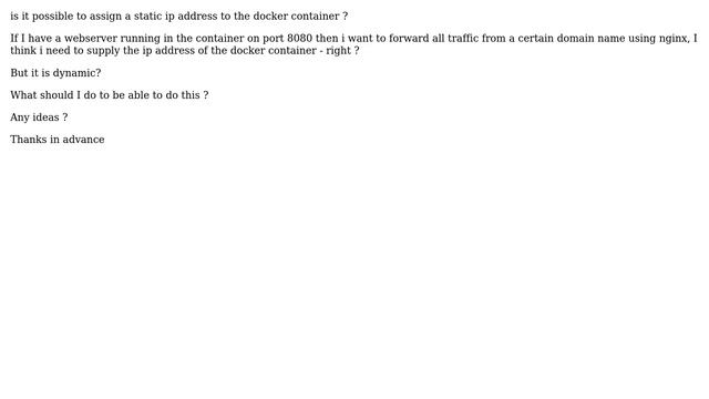 DevOps & SysAdmins: Docker: Assign static ip so I can forward from nginx? смотреть онлайн