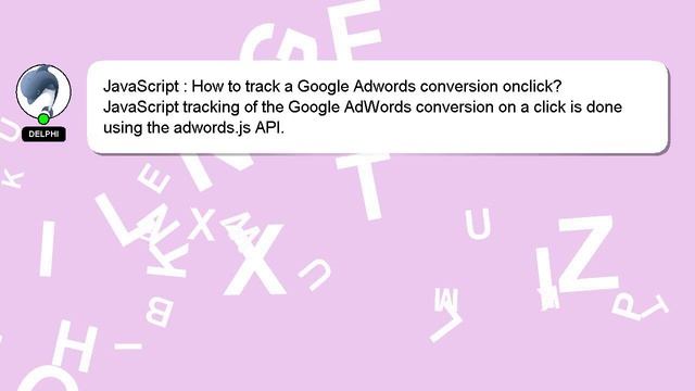 JavaScript : How to track a Google Adwords conversion onclick? смотреть онлайн