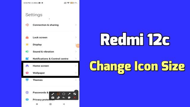 Redmi 12c How to Change icon size || App Icon Size Increase And Decrease смотреть онлайн