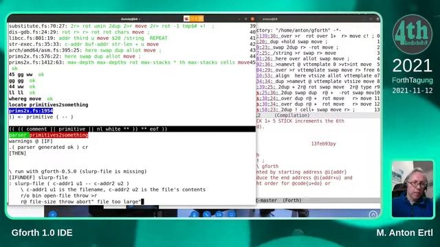 M. Anton Ertl: Gforth 1.0 IDE смотреть онлайн