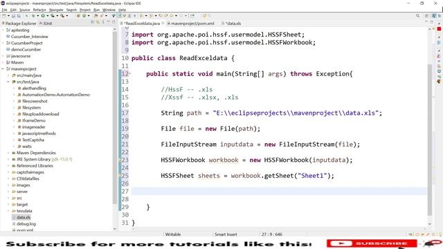 How to Read Data from Excel using Java code | Apache POI смотреть онлайн