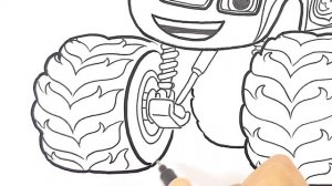 Draw BLAZE Police Monster Truck and AJ . Learn Colors Drawing and Coloring Pages | Tim Tim TV