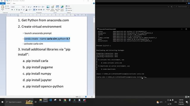 Self-driving with a sim: Step 2 - Python configuration смотреть онлайн