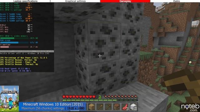 HP Victus 16 (2021) - Minecraft Gameplay Benchmark (Ryzen 5 5600H, RTX 3050 Ti) смотреть онлайн