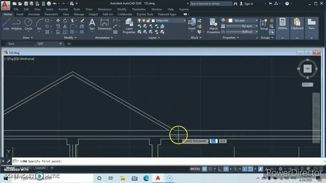 Elevation of a Building, 2d, AutoCAD 2020. Scale drawing. смотреть онлайн