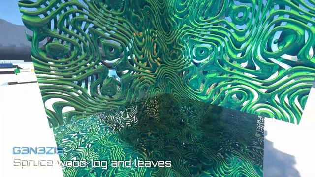 Spruce wood, log and leaves. Genesis Minecraft HD resource pack Java, Win10 - Bedrock. SEUS PTGI 12 смотреть онлайн