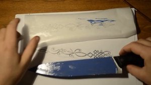 нанесение рисунка на нож (травление металла)