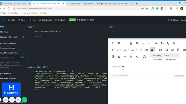 Full Featured Froala Editor V3 - JSFiddle смотреть онлайн