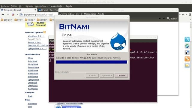 Instalar Bitnami con Drupal 7 en Ubuntu смотреть онлайн