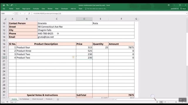Creating Professional Automated Invoice in Microsoft Excel | Free template смотреть онлайн