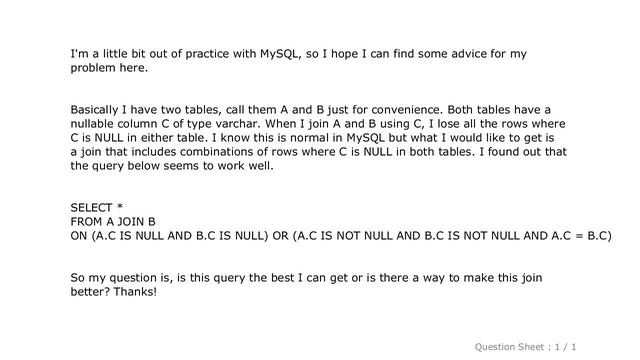 MySQL : How to join MySQL tables using a nullable column? смотреть онлайн
