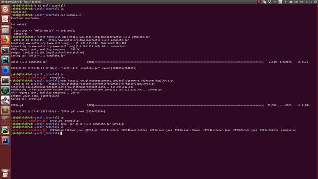 Antlr Beginner Tutorial 1: Parsing C++ "Hello World" example смотреть онлайн