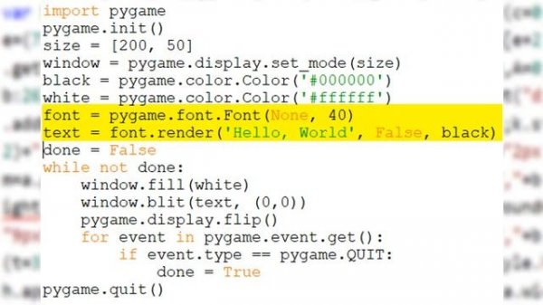 How to display text in Pygame - Python