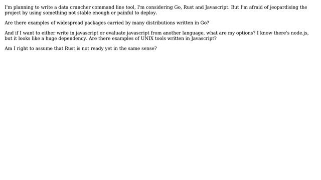 Unix & Linux: Languages to use for console tools - Go, Rust, Javascript? смотреть онлайн
