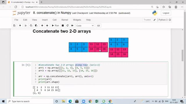concatenate() in Numpy arrays смотреть онлайн