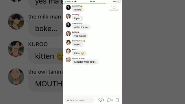 Deep throat lyric prank | Haikyuu text stories смотреть онлайн