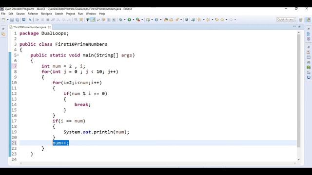 #47 How to find first ten prime numbers in Java using Nested loop | Java Interview Question смотреть онлайн
