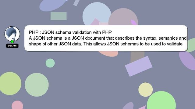 PHP : JSON schema validation with PHP смотреть онлайн