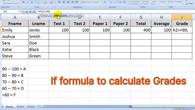 MS Excel If function Formula to calculate Grade #excel #grade #exceltricks #howtodo #how #viral смотреть онлайн