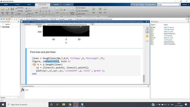 Lines detection with Hough Transform | MATLAB смотреть онлайн