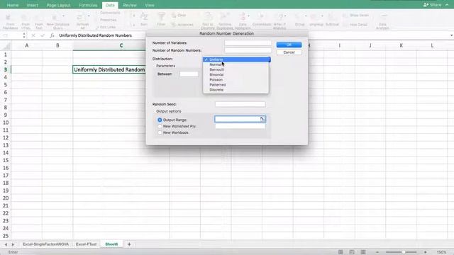 Excel Data Analysis Toolpak: How to Generate a List of Uniformly Distributed Random Numbers смотреть онлайн