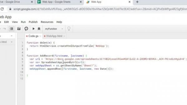 Create Web App Form on Google Sheets using Google Apps Script