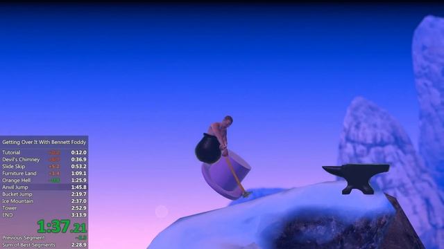 Getting Over It with Bennett Foddy - 2m 59s Speedrun смотреть онлайн