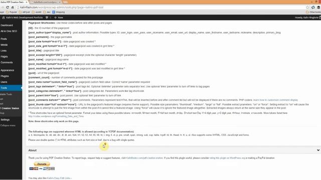 WordPress: Kalin's PDF Creation Station Tool Page Tutorial смотреть онлайн