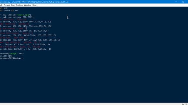 Draw geometric shapes on image using OpenCV Python | Part-3 | Python Tutorial in Tamil смотреть онлайн