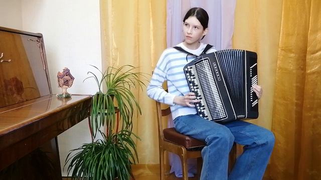 Гуненко Ксения, 13 лет, Баян, Обр. Д. Самойленко "Каравай" смотреть онлайн