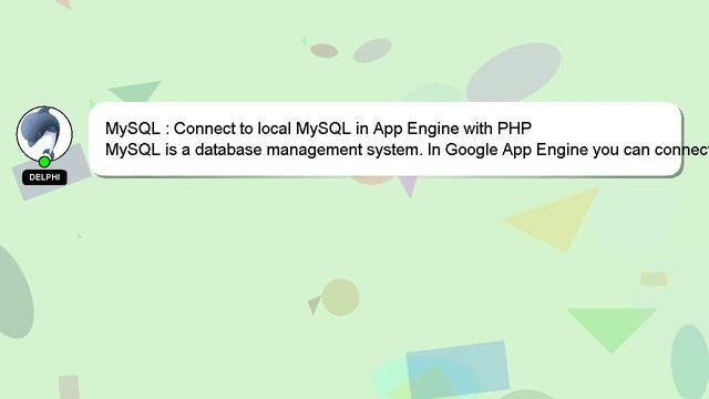 MySQL : Connect to local MySQL in App Engine with PHP смотреть онлайн