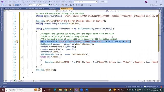 ADO.NET using XML Data in C# | SQL Injection and Prevention in C# | SqlCommandBuilder in ADO.NET C# смотреть онлайн