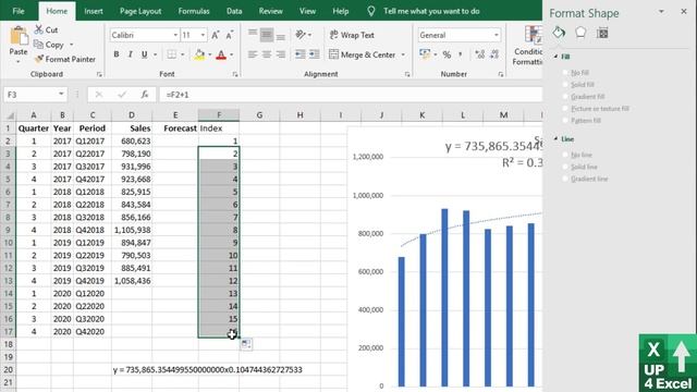 How to create an Excel Forecast from a Trendline Equation смотреть онлайн