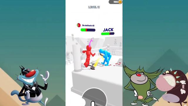 NOOB vs PRO vs HACKER Stickman Ragdoll Fighter Funny Oggy And Jack Voice смотреть онлайн