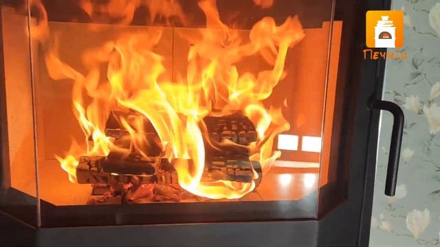 Печь-камин БАВАРИЯ ПАНОРАМА ПРИЗМА с плитой смотреть онлайн