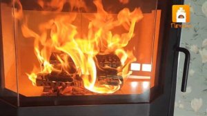 Печь-камин БАВАРИЯ ПАНОРАМА ПРИЗМА с плитой