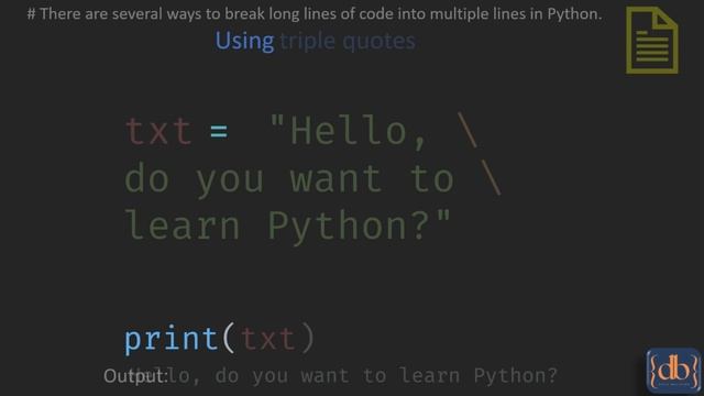 Breaking ? long lines of code in Python ? смотреть онлайн