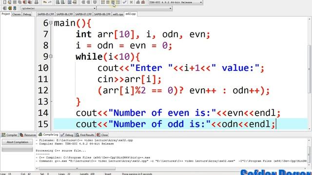 How Many Number are Even and Odd in Array C++ | C++ Tutorial for Beginners - 66 смотреть онлайн