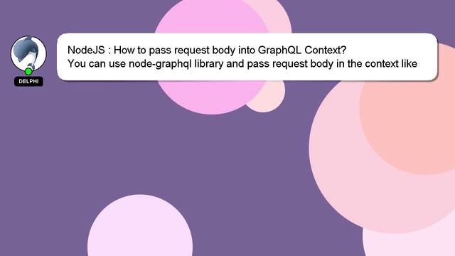 NodeJS : How to pass request body into GraphQL Context? смотреть онлайн