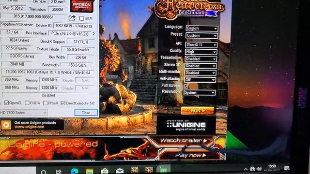 Test vga HD7850 2Gb 256Bit ddr5 Dx12 смотреть онлайн