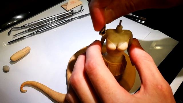 ЛАМИЯ - фигурка из полимерной глины. LAMIA - Polymer Clay Figurine. 拉米亚 - 聚合物粘土雕像.