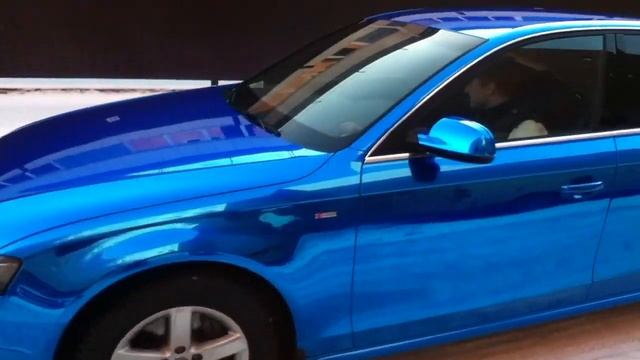 Audi A4 S-line blue chrome - Vinyl Dept (Первые кадры) смотреть онлайн