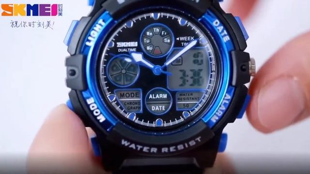 Водонепроницаемые ударопрочные оригинальные детские часы Skmei 1163BB на 10-16 лет смотреть онлайн