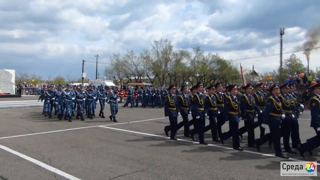 Парад на площади Победы, Минусинск 09 мая 2017 г. смотреть онлайн