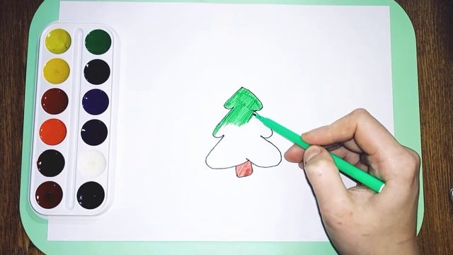 Рисование для самых. маленьких - ЁЛОЧКА. Drawing for the smallest - FIRSTROOM. 为小孩子画画 - FIRSTROOM. смотреть онлайн