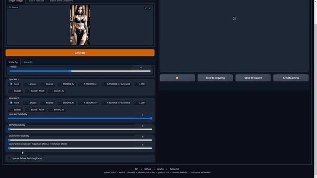 Stable diffusion - увеличение плюс улучшение и детализация картинок. Вкладка Extras и SD Upscale. смотреть онлайн