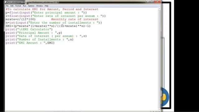 PROGRAM#7 | EMI CALCULATOR IN PYTHON | INFORMATICS PRACTICES | CLASS 11 | CBSE смотреть онлайн