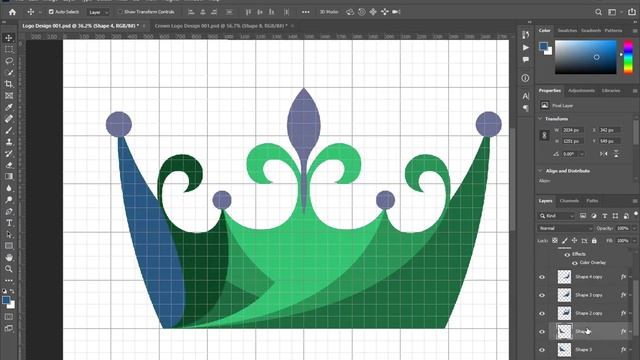 Crown Logo Design Tutorial in Adobe Photoshop смотреть онлайн