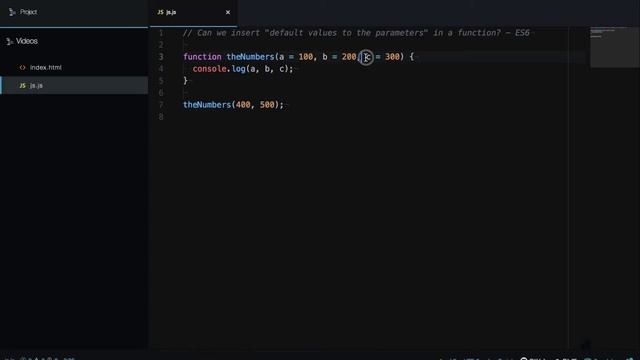 Can we insert "default values to the parameters" in a function? - ES6 смотреть онлайн